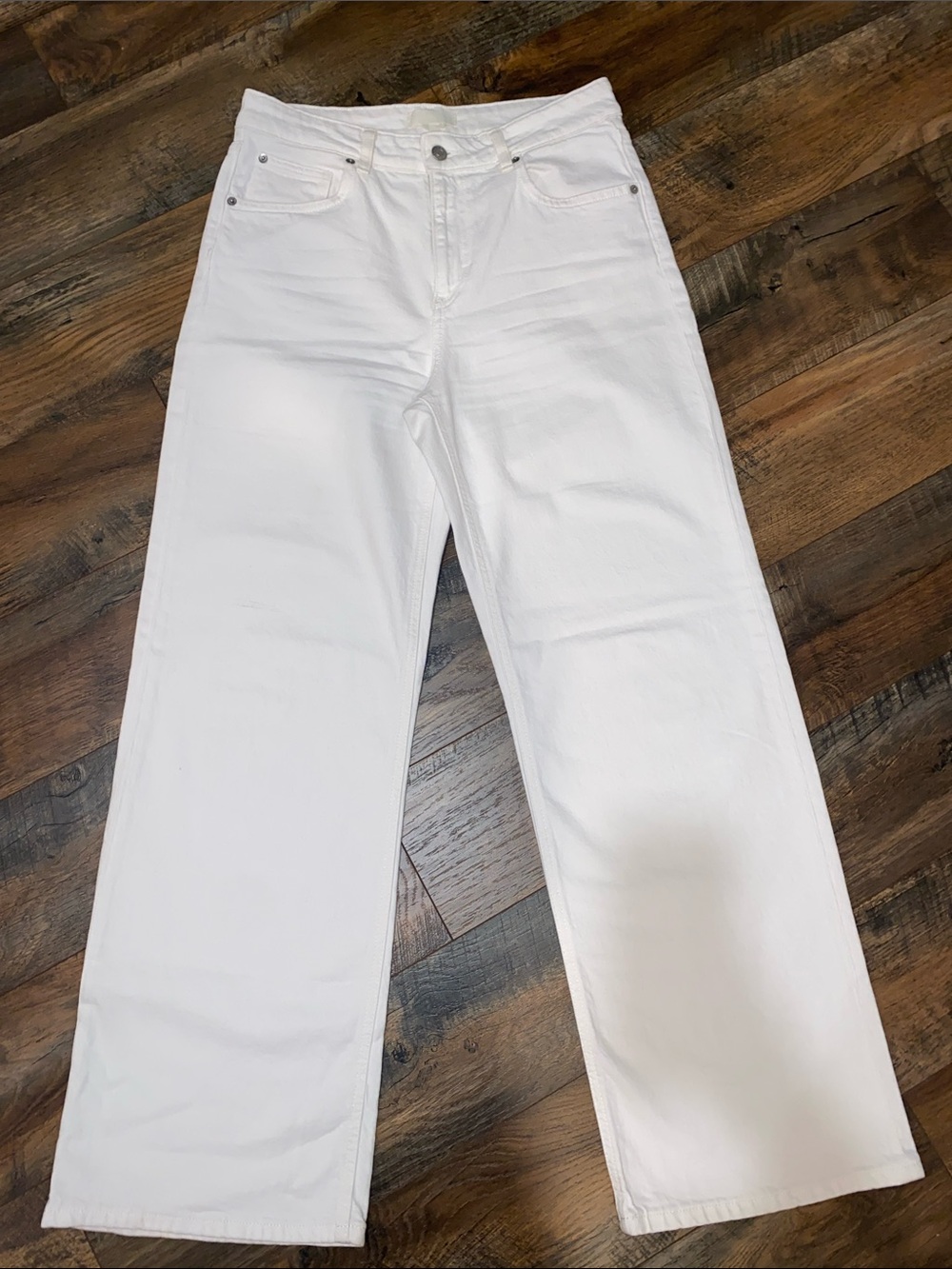 H&M Women White Straight-Leg Jeans